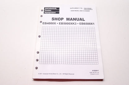Honda Power Equipment Service Shop Manual EB4000X EB5000XK3 EB6500X1 Supplement