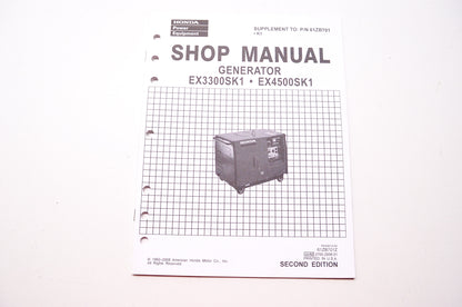 OEM Honda 61ZB701Z Service Shop Manual Supplement Generator EX3300SK1 EX4500SK1