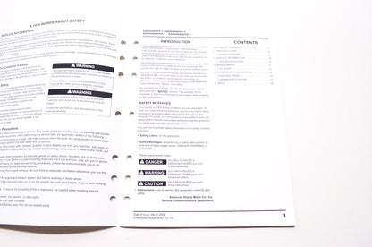 Honda Service Shop Manual Supplement EB3500XK1 EB5000XK1 EM3500SXK1 EM5000SXK1
