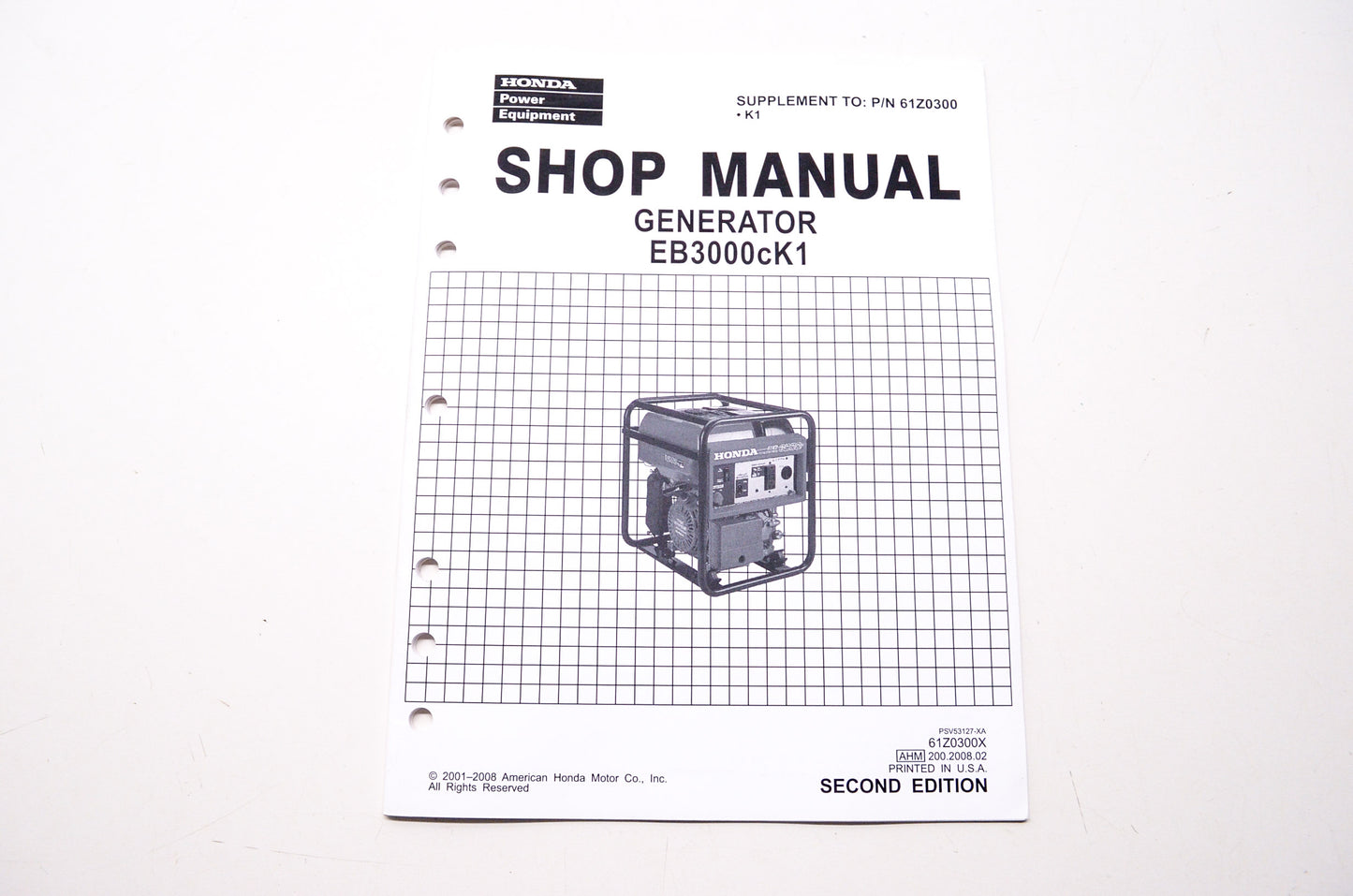 OEM Honda 61Z0300X EB3000C (K1) Service Manual