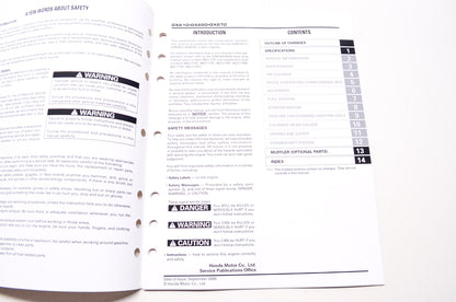OEM Honda 61ZJ110T Engines Service Shop Manual GX610U1 GX620U1 GX670U Supplement