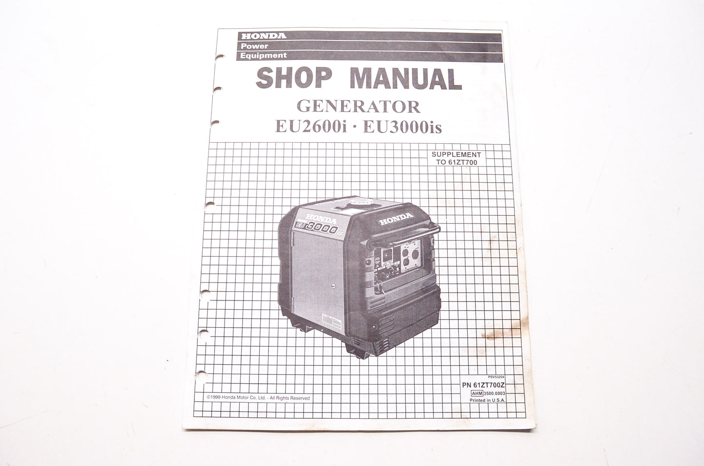 Honda Power Equipment Service Shop Manual Generator Supplement EU2600i EU3000is