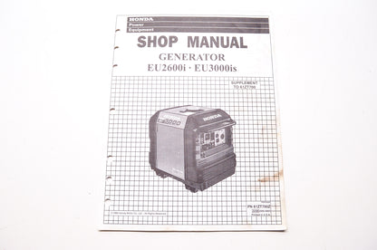 Honda Power Equipment Service Shop Manual Generator Supplement EU2600i EU3000is