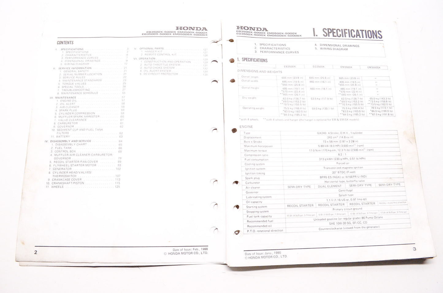 OEM Honda 61ZB400 Service Manual EG5000XK1