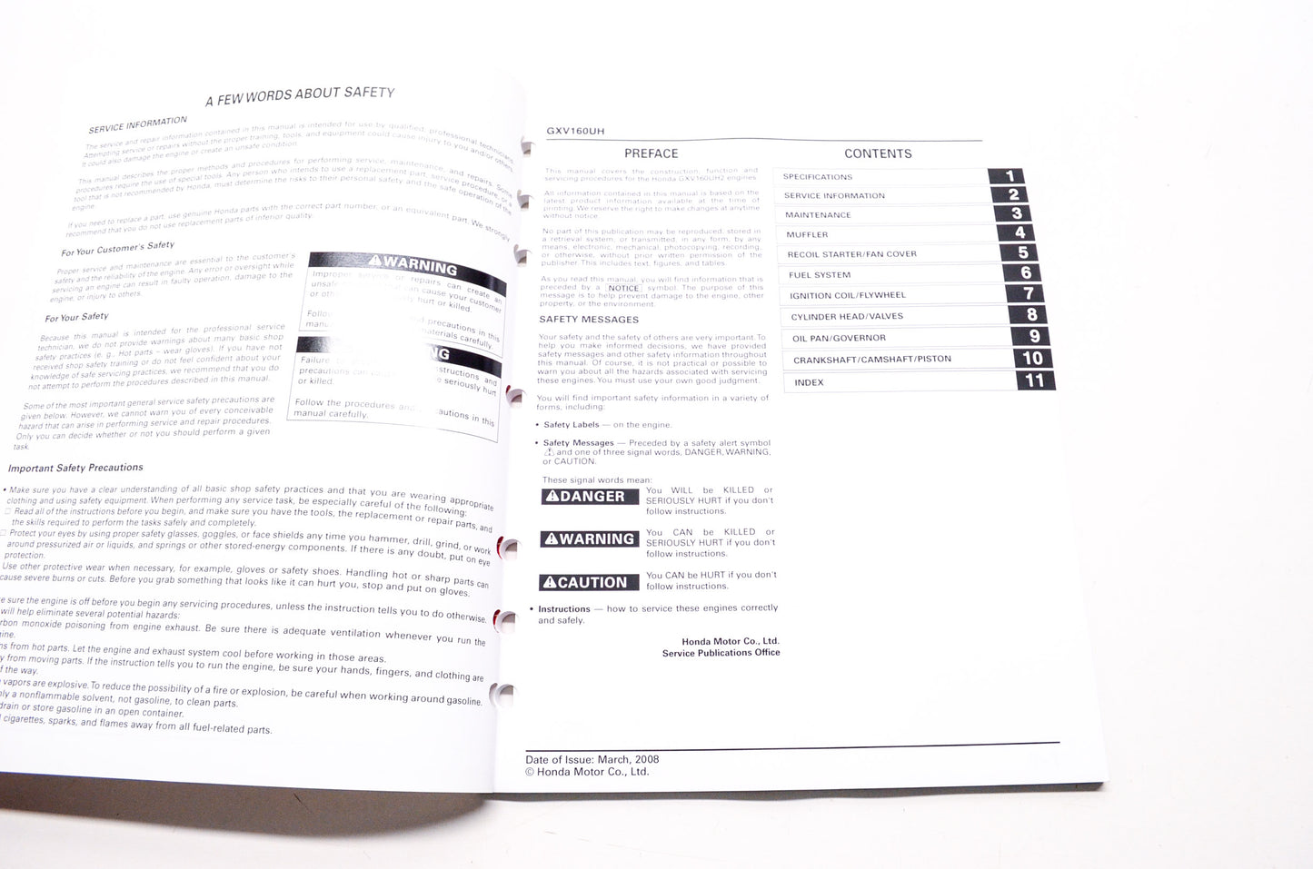 OEM Honda 61Z1V00 GXV160UH2 Service Manual
