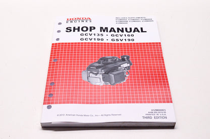 Honda Engines Service Shop Manual GCV135 GCV160 GCV190 GSV190 3rd Edition