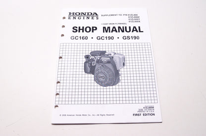 Honda Engines Shop Service Repair Manual GC160 GC190 GS190 Supplement