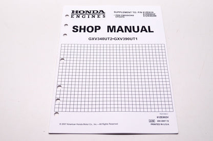 Honda Engines Shop Service Repair Manual GXV340UT2 GXV390UT1 Supplement