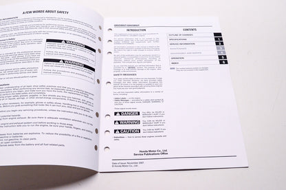 Honda Engines Shop Service Repair Manual GXV340UT2 GXV390UT1 Supplement
