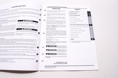 Honda Shop Service Repair Manual GX240U1 GX270U GX340U1 GX390U1 Supplement