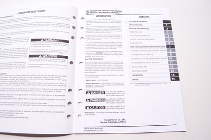Honda Shop Service Repair Manual GX120U1/UT1 GX160U1/UT1 GX200U/UT Supplement