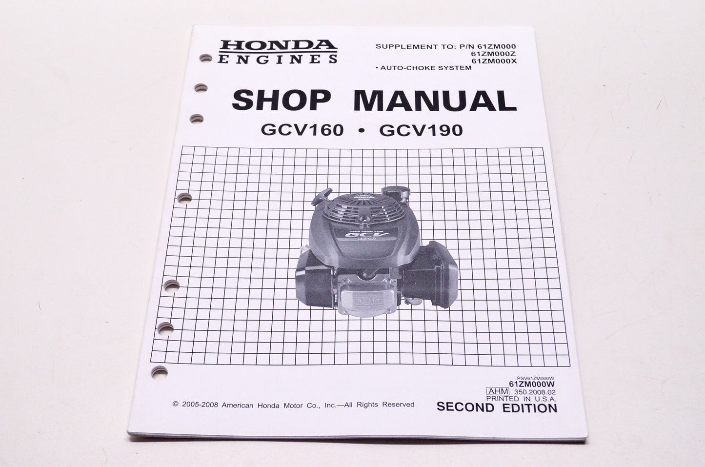 Honda Engines Shop Service Repair Manual GCV160 GCV190 Supplement 2nd Edition