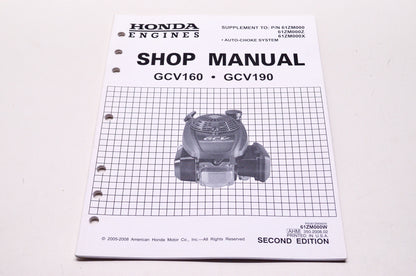 Honda Engines Shop Service Repair Manual GCV160 GCV190 Supplement 2nd Edition