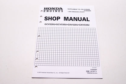 Honda Shop Service Repair Manual GCV520U GCV530U GXV520U GXV530U Supplement