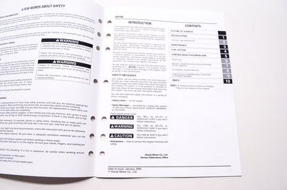 Honda Power Equipment Shop Service Repair Manual Engine Rammer GX100 Supplement