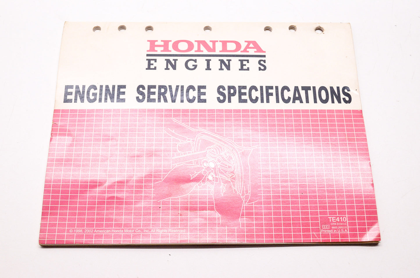 OEM Honda TE410 Engines Service Specifications Manual
