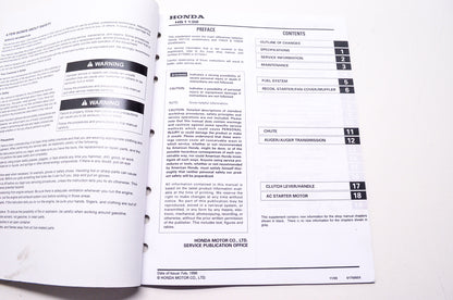 Honda Shop Service Repair Manual Snowblower HS1132 Supplement