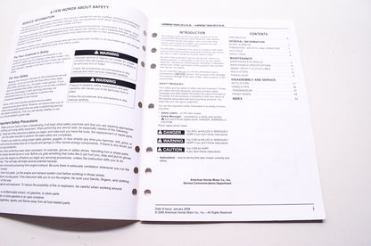 Honda Shop Service Repair Manual HRR216K3VXA HRR216K5VXA Supplement 2nd Edition