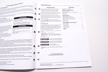 Honda Shop Service Repair Manual HRR216K3VXA Supplement