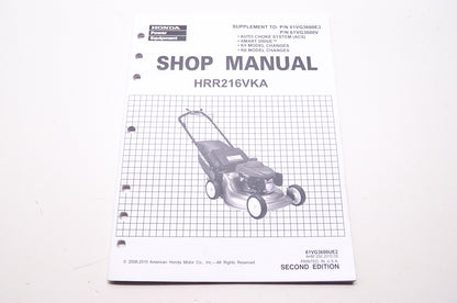 Honda Shop Service Repair Manual HRR216VKA Supplement 2nd Edition