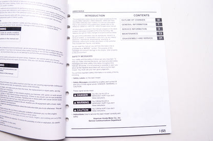 Honda Shop Service Repair Manual HRR216VKA Supplement 4th Edition
