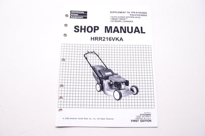 Honda Shop Service Repair Manual HRR216VKA Supplement