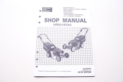 Honda Shop Service Repair Manual HRR216VXA Supplement 5th Edition