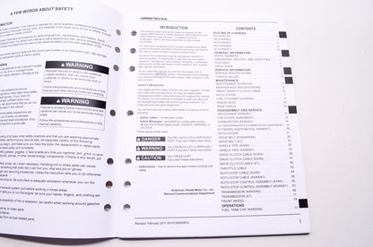 Honda Shop Service Repair Manual HRR216VXA Supplement 5th Edition