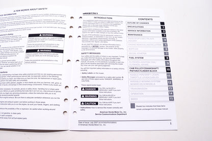 Honda Shop Service Repair Manual HRX217K1HXA HMA Supplement