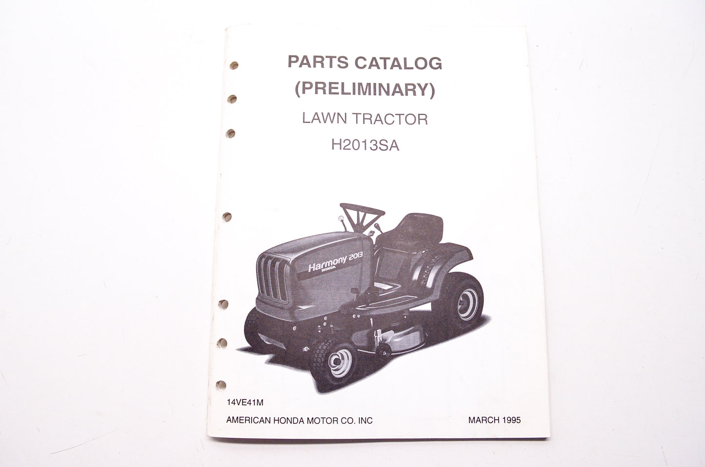 Honda Preliminary Parts Catalog Lawn Tractor H2013SA
