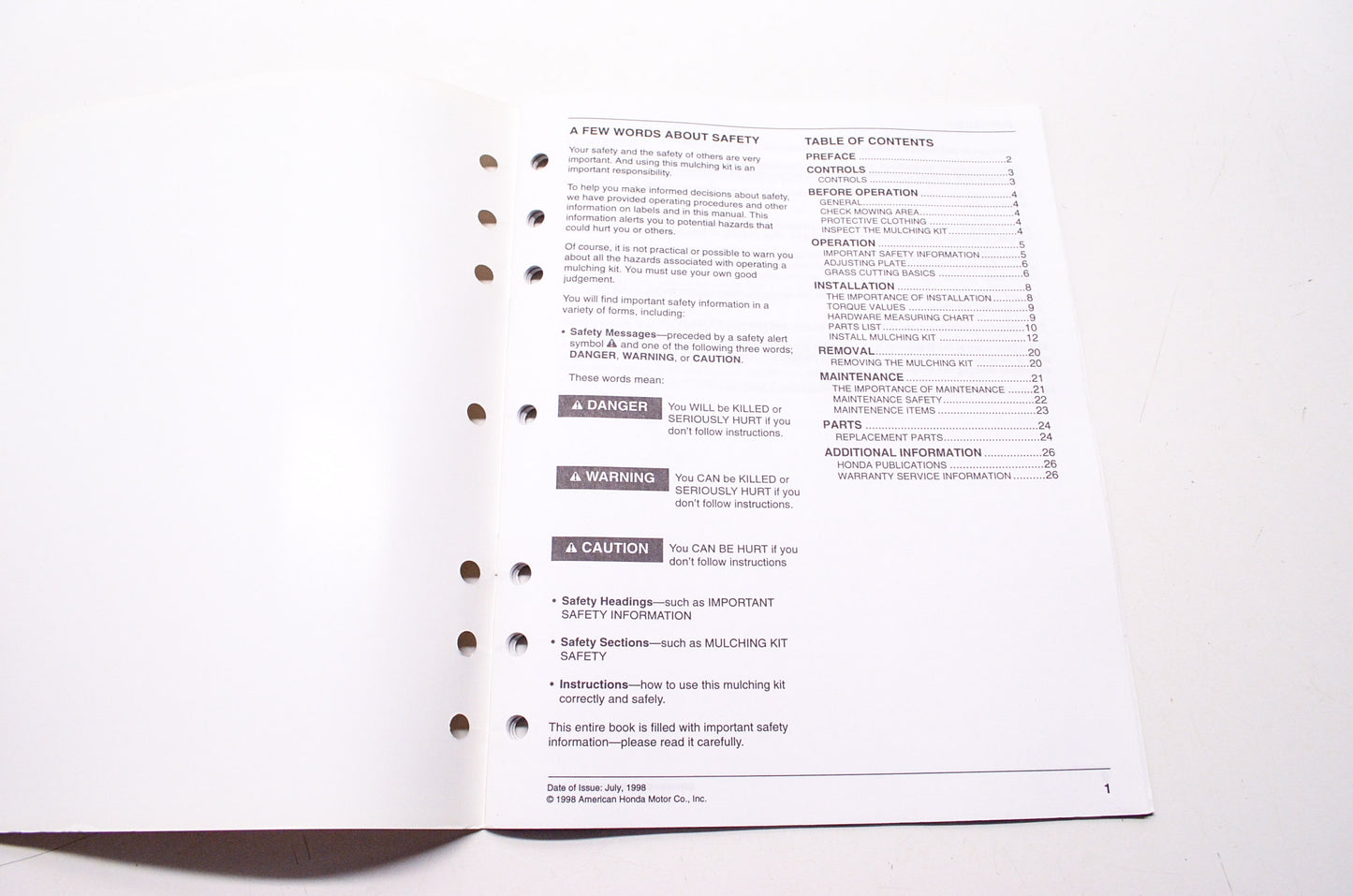 OEM Honda P0P52918, 15009808, 31HA460M Operator's Manual Mulching Kit for HA4120 HA4118 La
