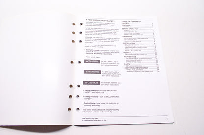 OEM Honda P0P52918, 15009808, 31HA460M Operator's Manual Mulching Kit for HA4120 HA4118 La