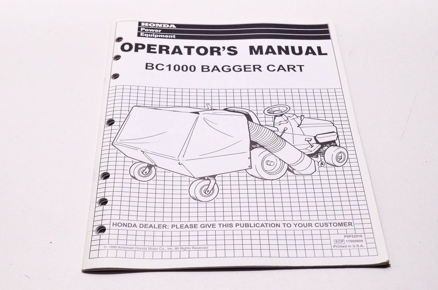 OEM Honda 31BC1600 Operator's Manual BC1000 Bagger Cart NOS