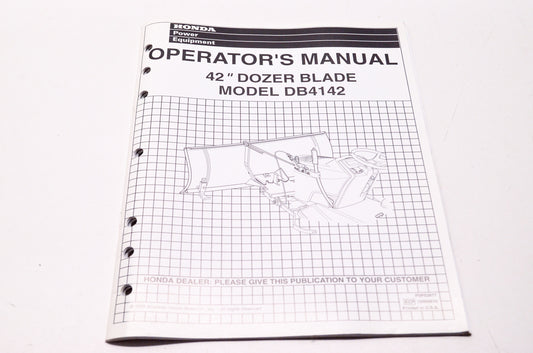 OEM Honda P0P52977, 15009810, 31HA460DB Operator's Manual 42' Dozer Blade Model DB4142 NOS