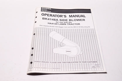 OEM Honda P0P52917, 17009809, 31BK4600 Operator's Manual BK4148A Side Blower NOS