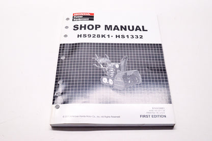 Honda Shop Service Repair Manual HS928K1 HS1332 First Edition
