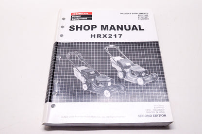 Honda Shop Service Repair Manual HRX217 2nd Edition