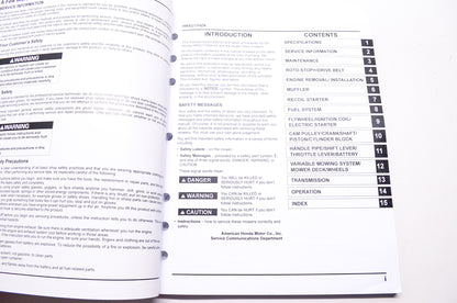 Honda Shop Service Repair Manual HRX217HZA 1st Edition