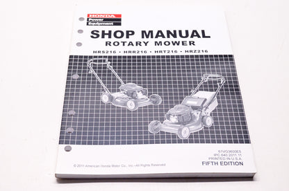 Honda Shop Service Repair Manual Rotary Mower HRS HRR HRT HRZ 216 5th Edition