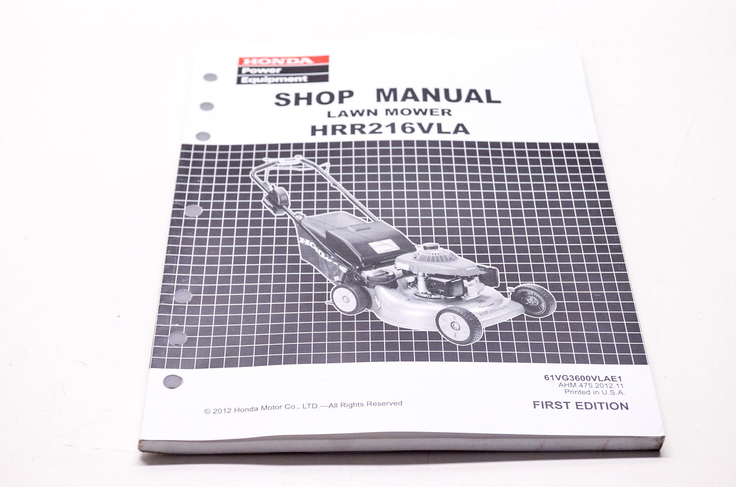 Honda Shop Service Repair Manual Lawn Mower HRR216VLA 1st Edition