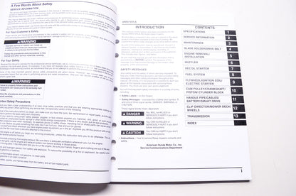 Honda Shop Service Repair Manual Lawn Mower HRR216VLA 1st Edition