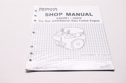 Engine Shop Service Repair Manual GX620K1 GX670 Supplement NOS