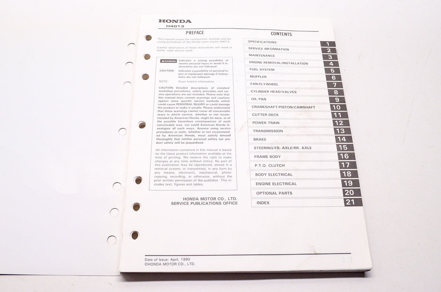 OEM Honda 6175860 Shop Service Repair Manual Lawn Tractor H4013