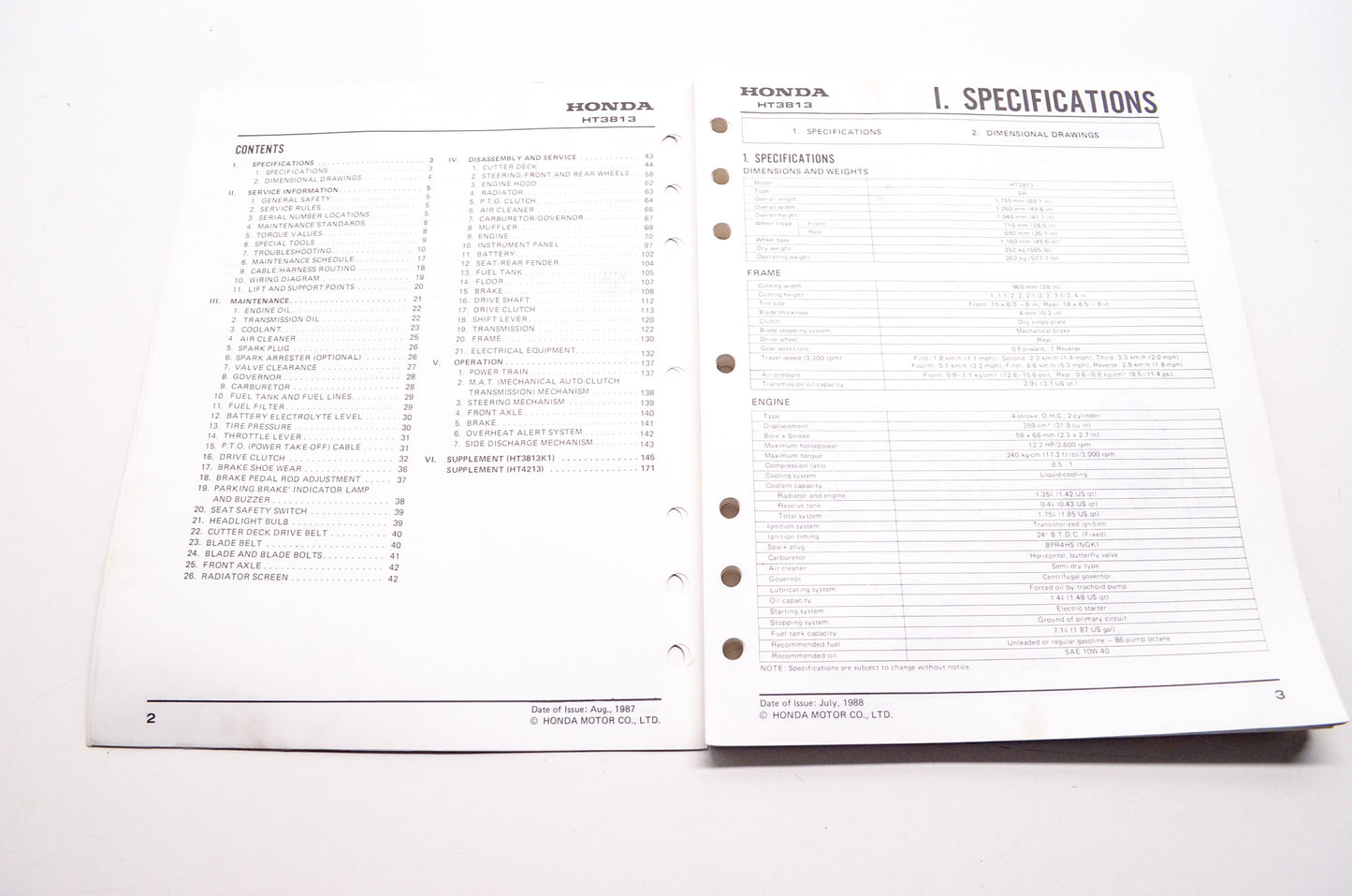 Honda Shop Service Repair Manual Lawn Tractor HT3813 HT4213