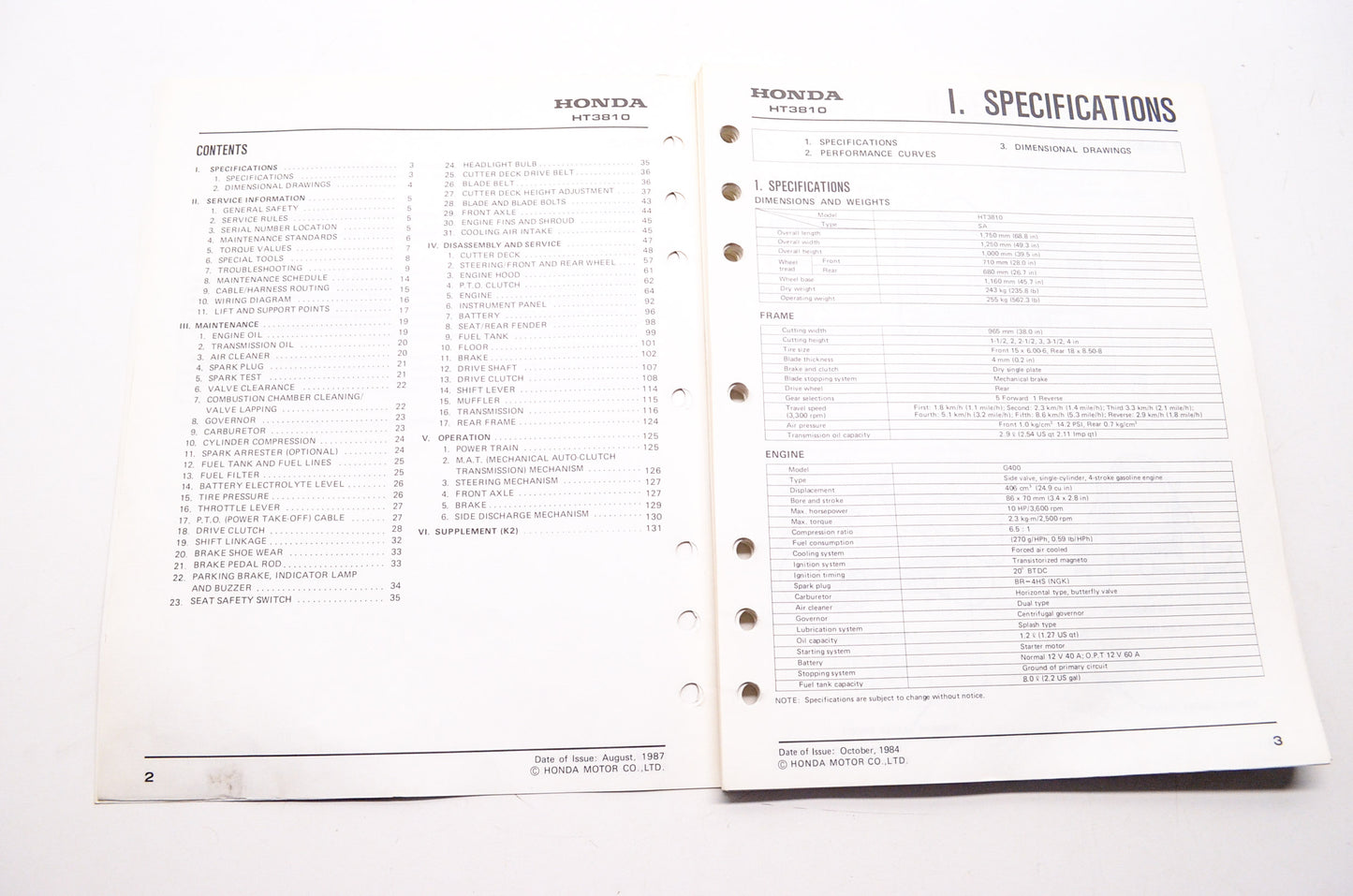 Honda Shop Service Repair Manual Lawn Tractor HT3810