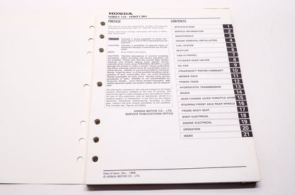 Honda Shop Service Repair Manual Riding Mower H 3011H H 3013H