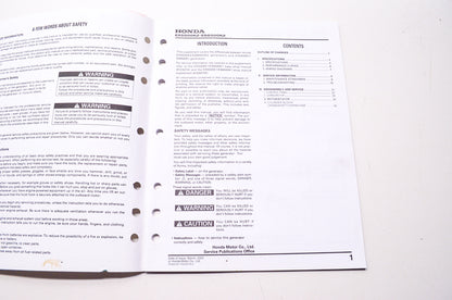 Honda Shop Service Repair Manual EX5500 ES6500 Supplement 3rd Edition