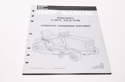 Honda Shop Service Repair Manual H2013HDA Lawn Tractor Supplement