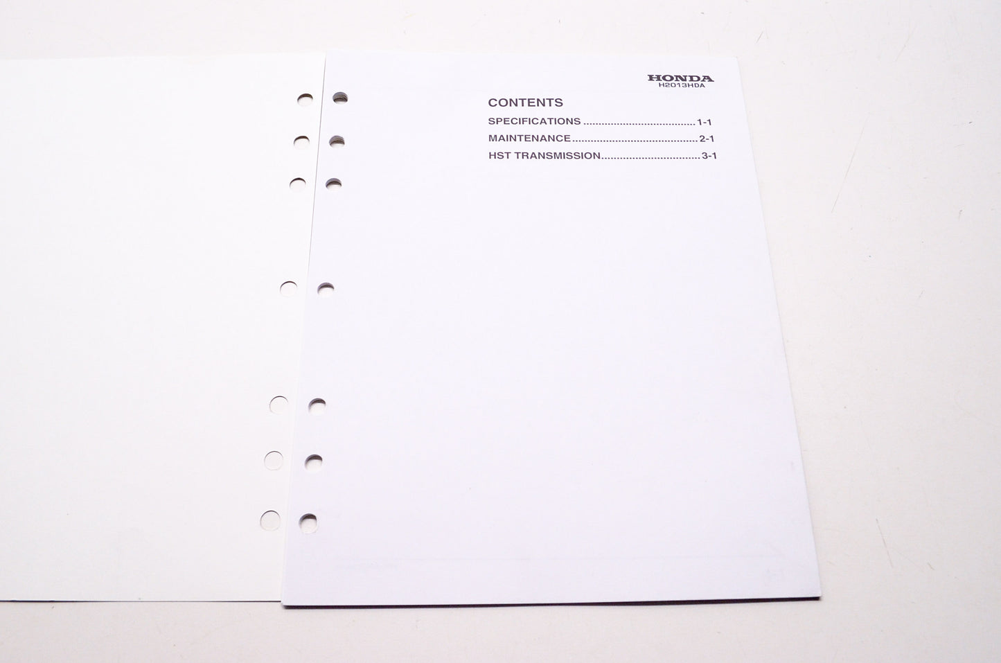 Honda Shop Service Repair Manual H2013HDA Lawn Tractor Supplement
