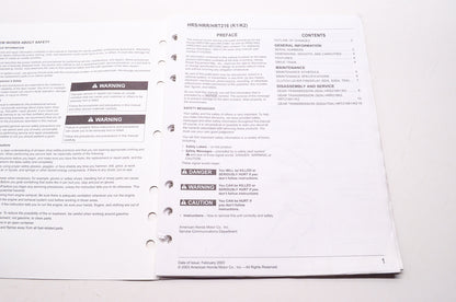 Honda Shop Service Repair Manual HRS216 HRR216 HRT216 Supplement